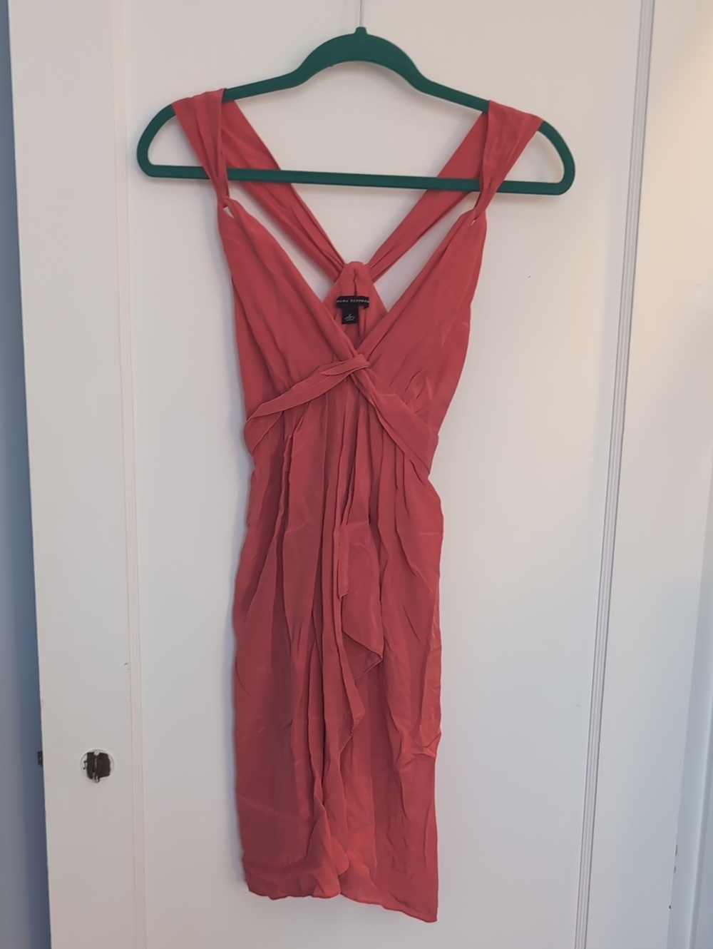 Banana Republic Silk Pink Sleeveless Twist-Front Mini Dress